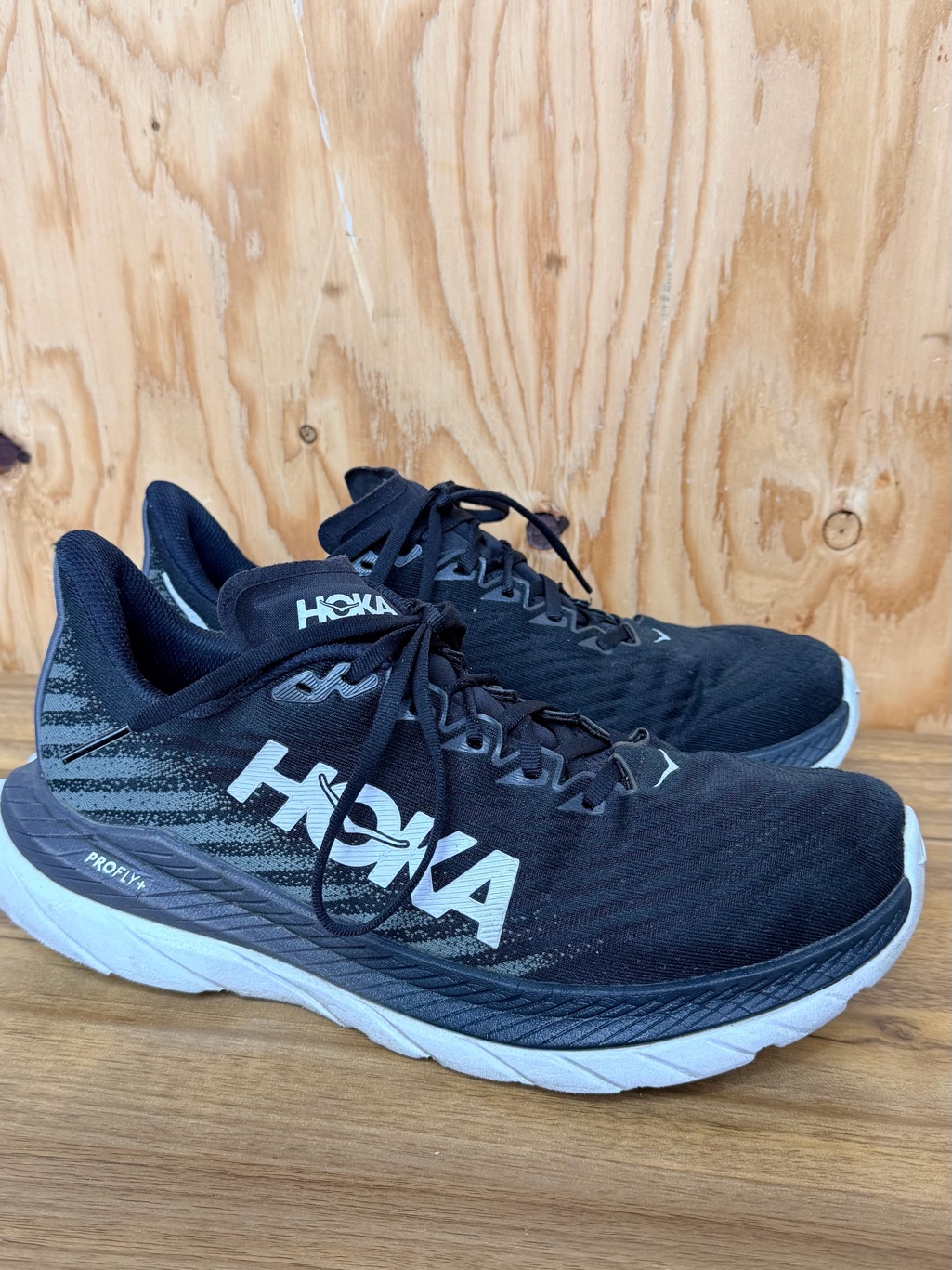Hoka Mach 5 Men’s Size 10 2e Wide Black Castlerock Running Shoes